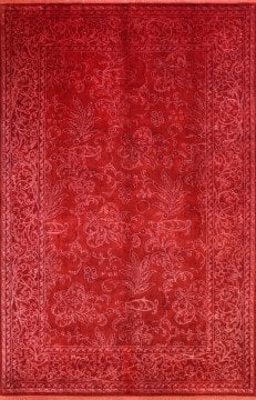 İpek Desenli Klasik Kırmızı Halı