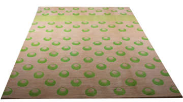 Yeşil Damla Desenli El Halısı