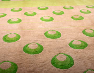 Yeşil Damla Desenli El Halısı