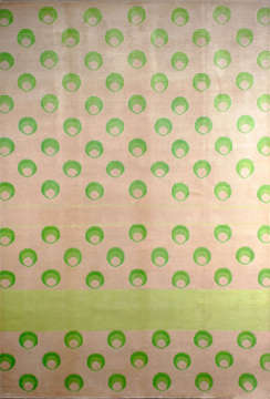 Yeşil Damla Desenli El Halısı