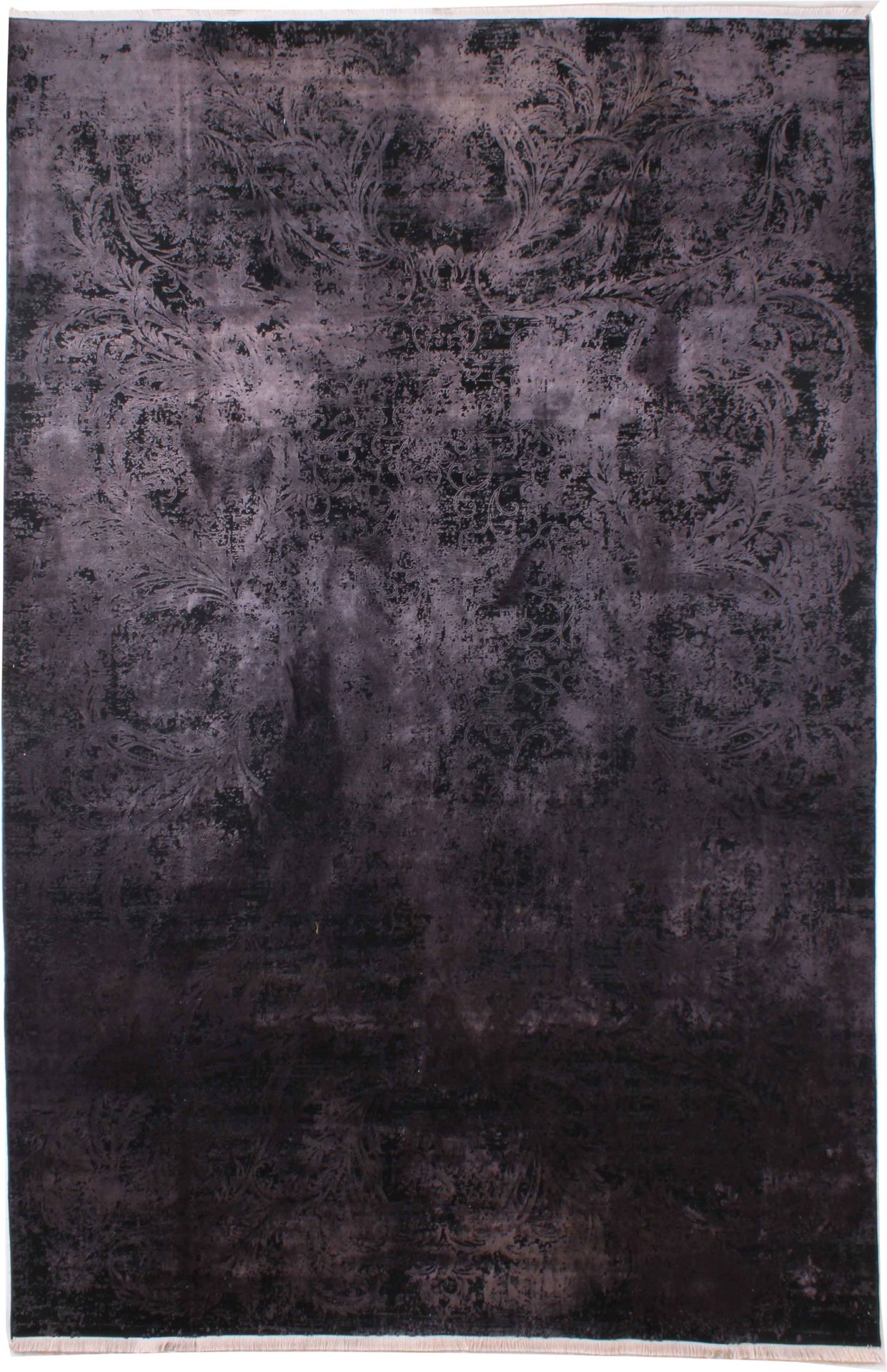 Shiny Black Bamboo Rug