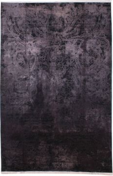 Shiny Black Bamboo Rug