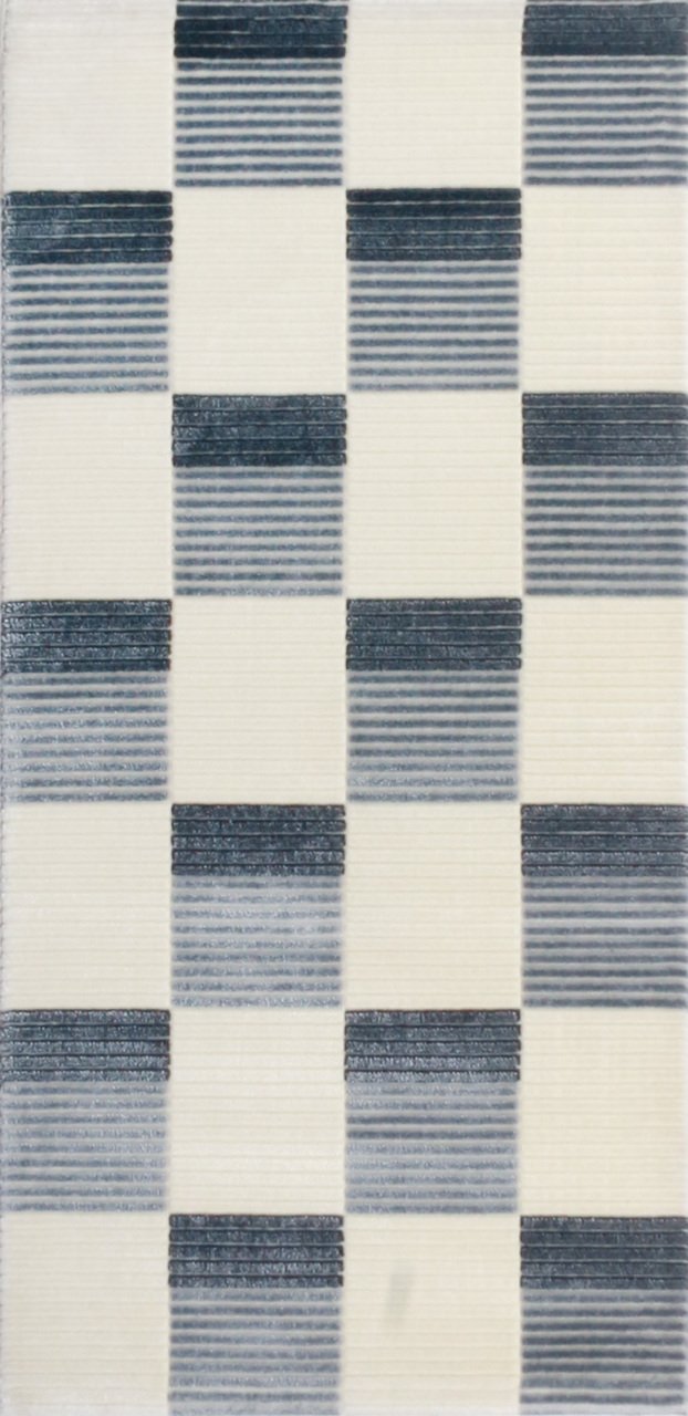 Modern Desenli Gri Kareli Makine Halısı