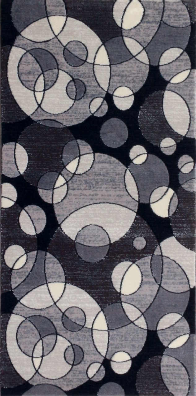 Modern Desenli Siyah Halı