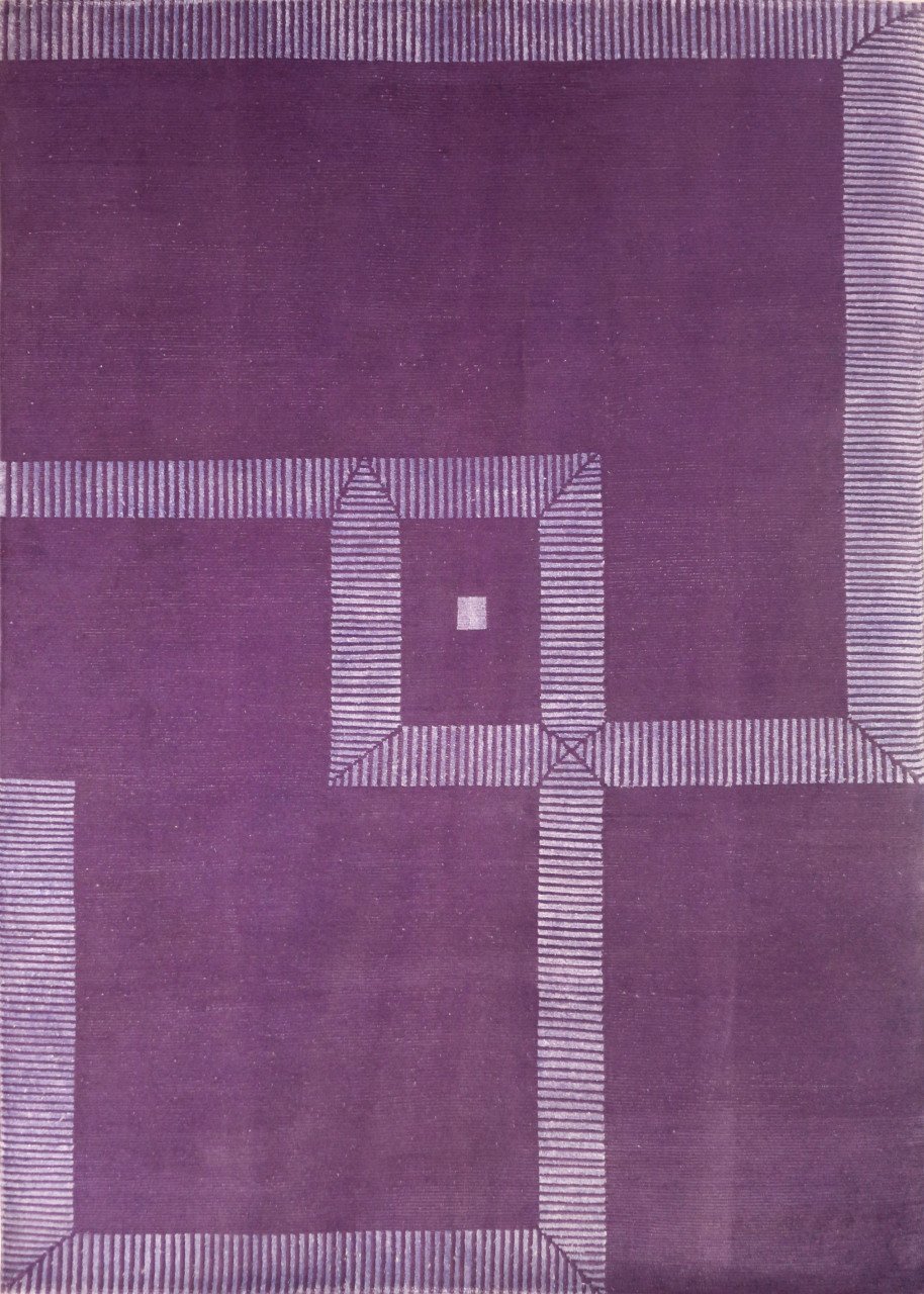 Modern El Dokuması Mor Halı