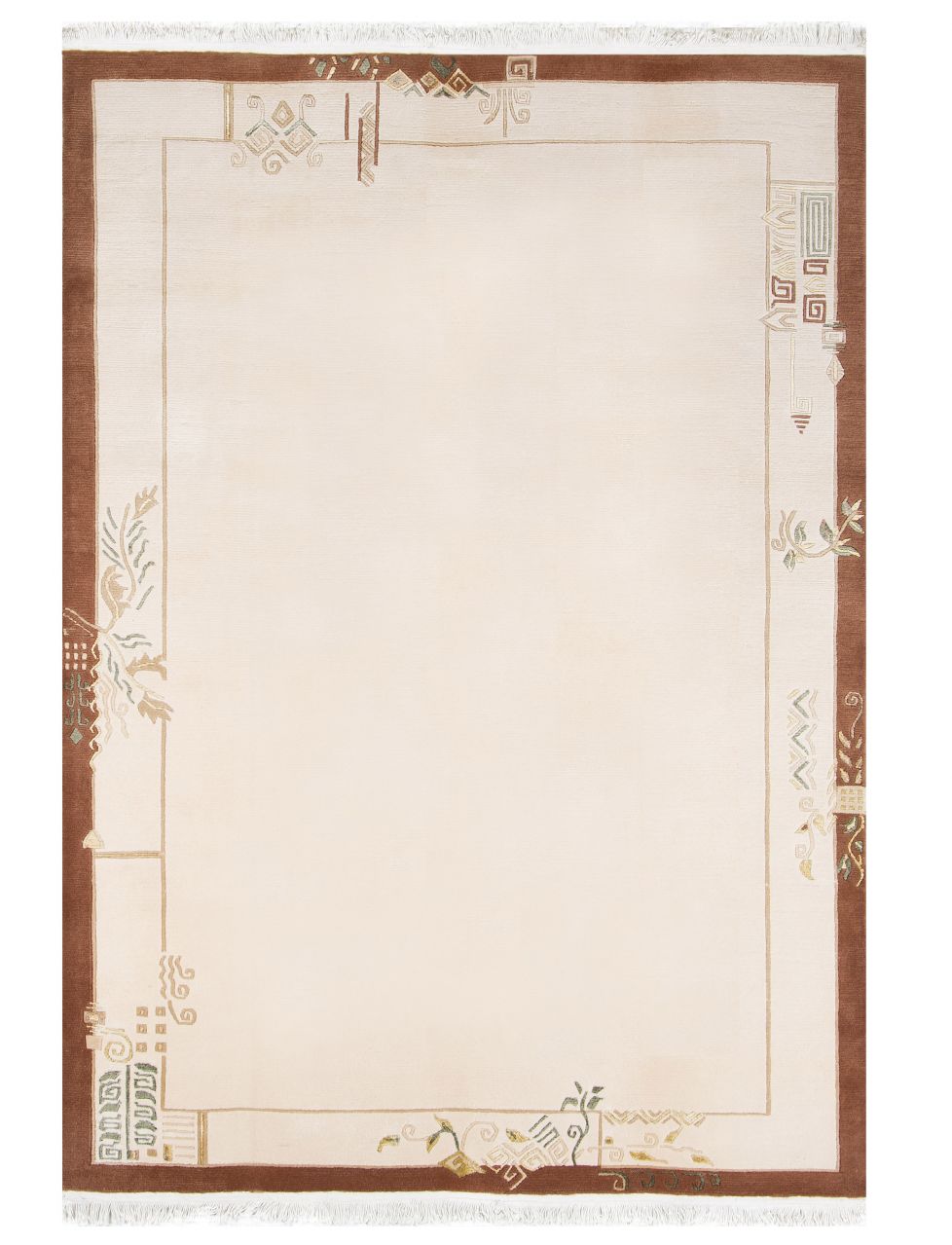 Kenar Deseni İpekli Nepal Halı