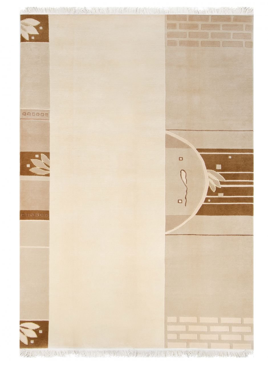 Kahve Bej Desenli Yün Halı