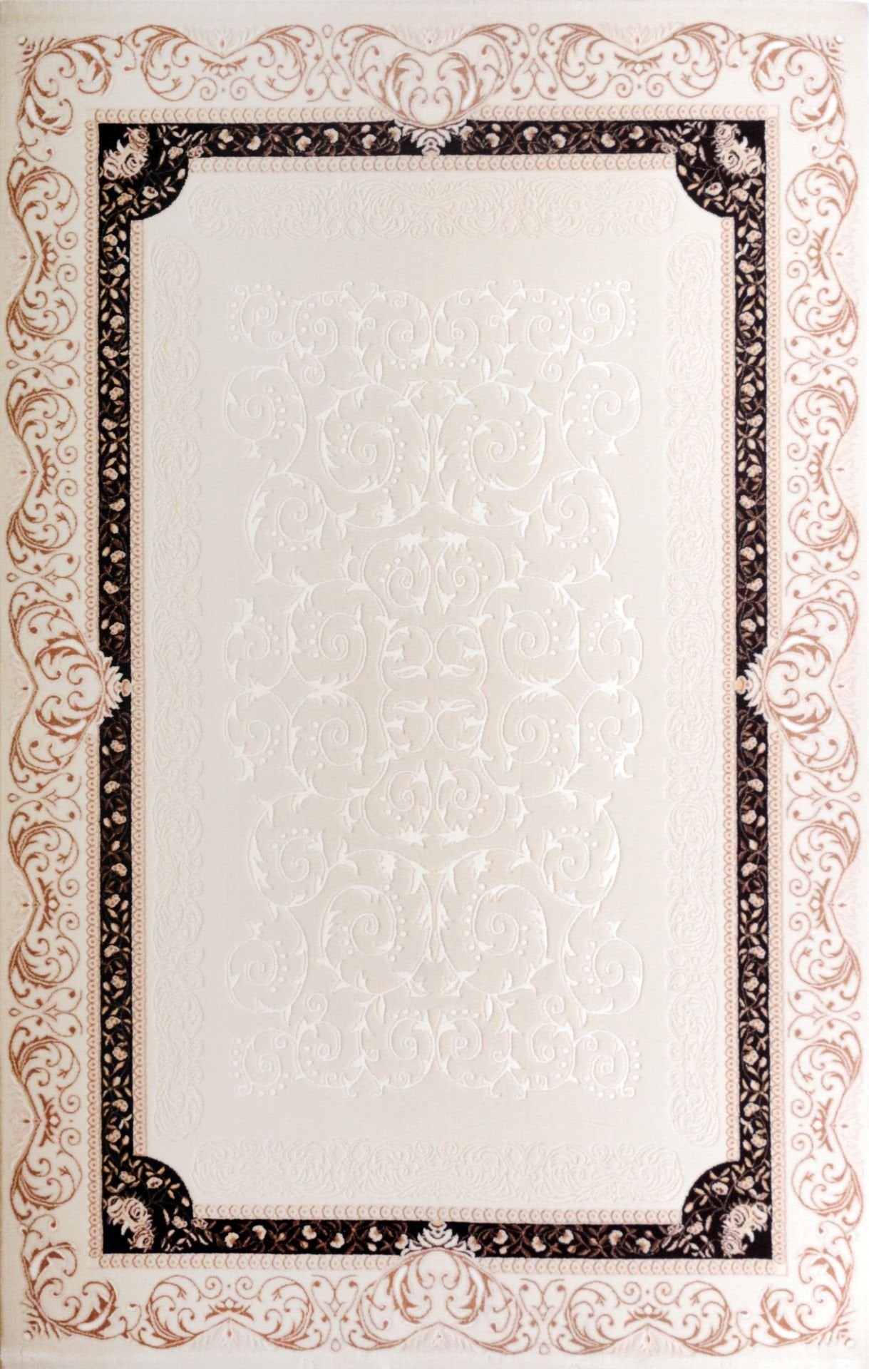 Kenarı Acı Kahve Bordürlü Halı