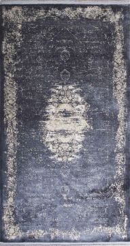 Denim Mavi Renkli Mutfak Halısı