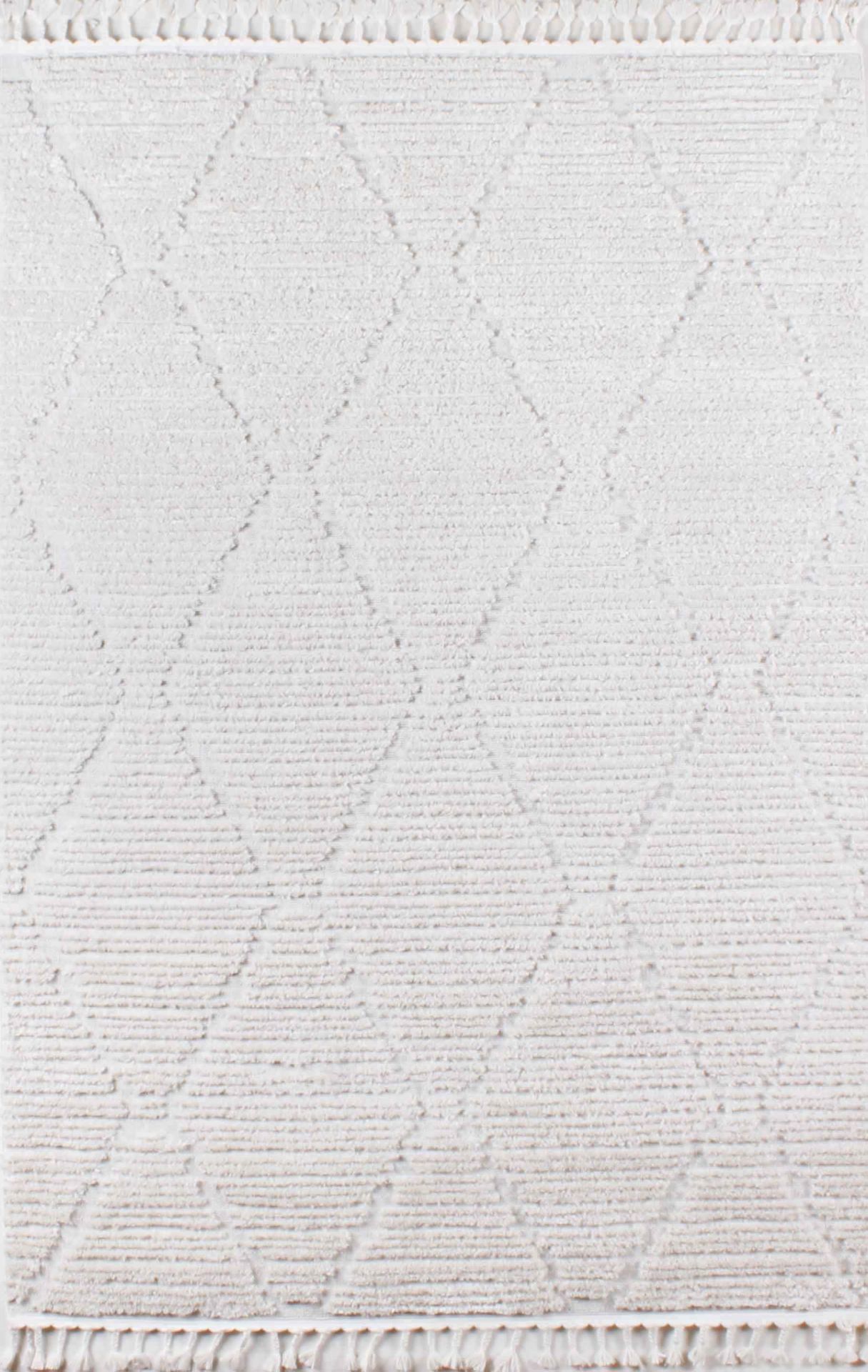 Beyaz Renk Kabartmalı Kilim