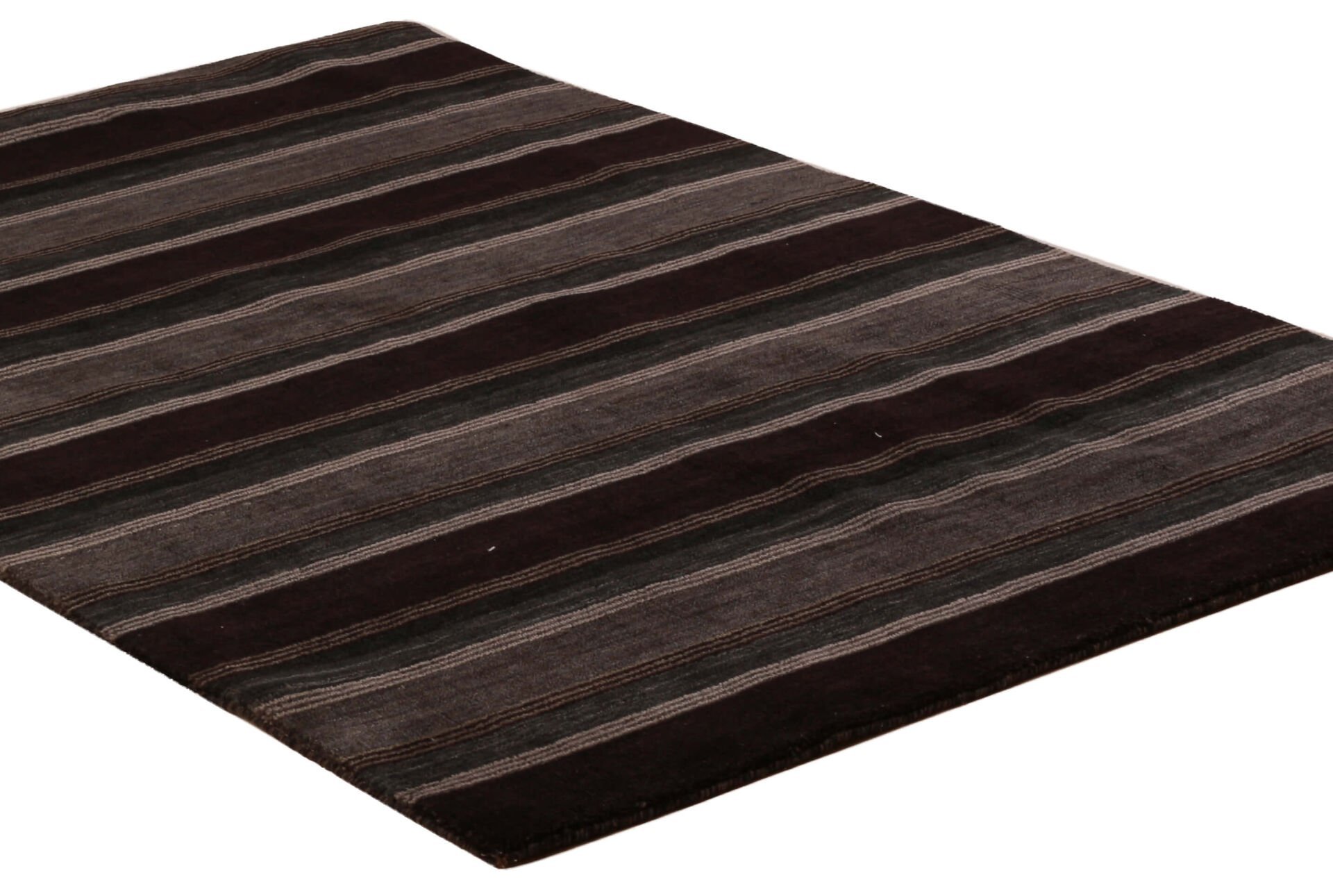 Striped Black Handmade Carpet