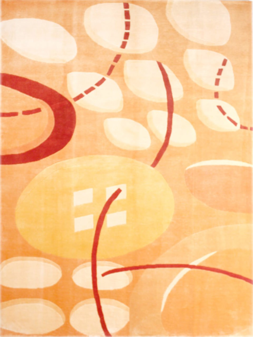 Modern Desenli Turuncu El Halısı