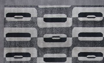 İpekli Modern Gri El Halısı