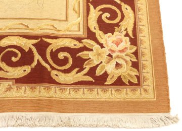 Bordo Kenarlı Yün Kilim