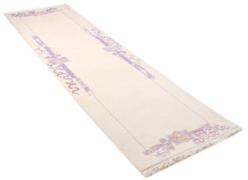 Mor Desenli İpekli El Halısı