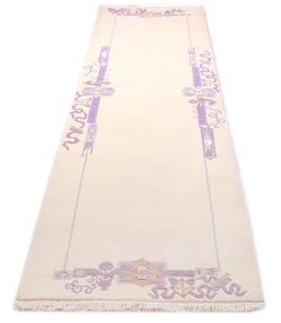 Mor Desenli İpekli El Halısı