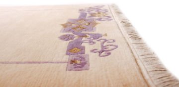 Mor Desenli İpekli El Halısı
