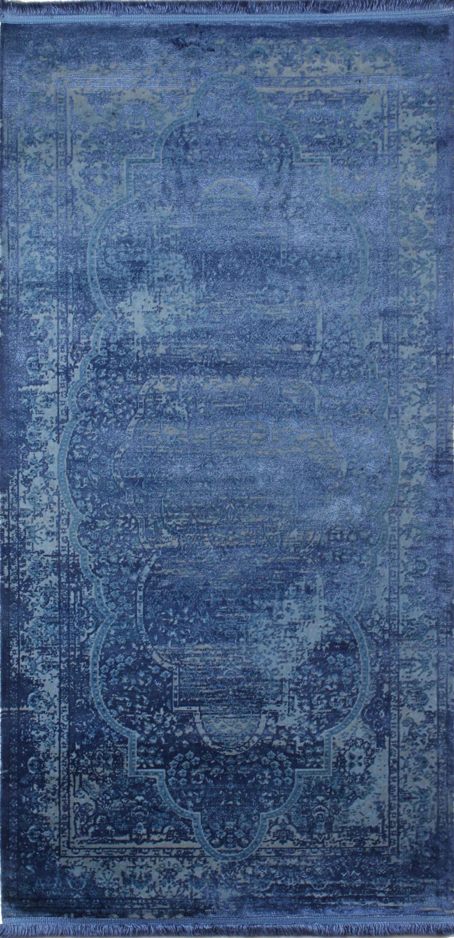 Blue Bamboo Carpet with Classical Motifs