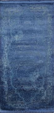 Blue Bamboo Carpet with Classical Motifs