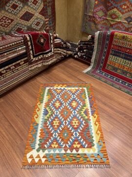 Renkli Küçük Boy Afgan Kilimi