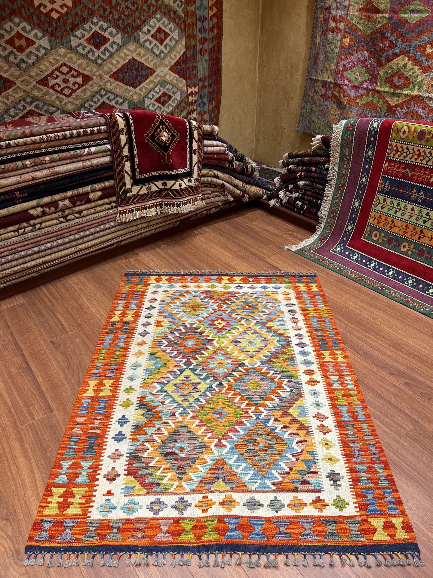 Turuncu Renk Afgan Kilimi