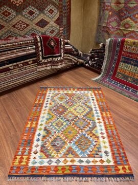 Turuncu Renk Afgan Kilimi