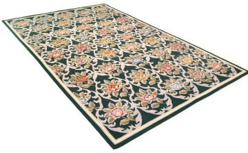 Çiçekli Lacivert Aubbusson Kilim