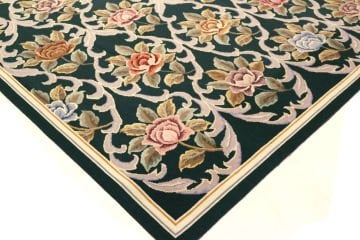 Çiçekli Lacivert Aubbusson Kilim