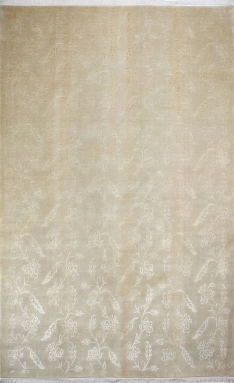 İnce Dokuma Yaprak Desenli El Halısı