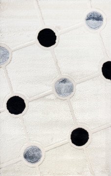 3D White shaggy carpet 0.80 x 1:50