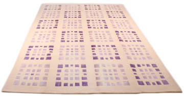 Mor Kare Desenli El Halısı