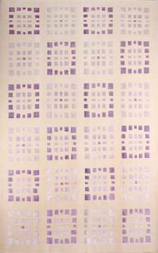 Mor Kare Desenli El Halısı