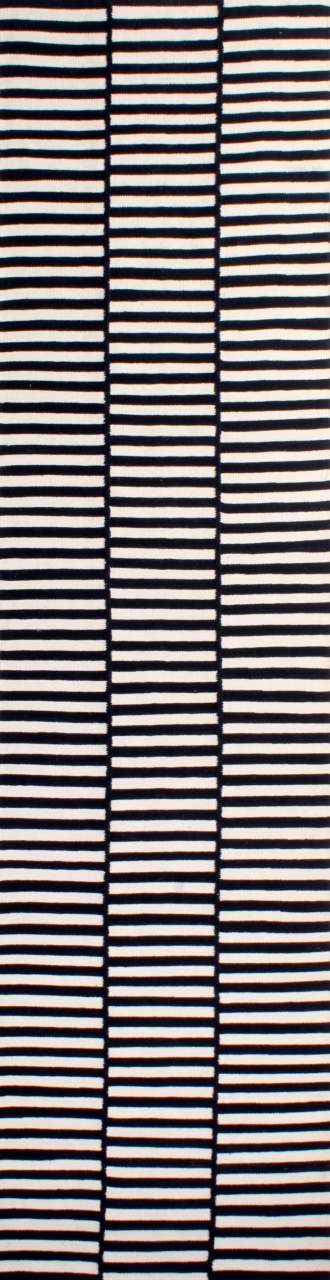 Siyah Beyaz Çizgili Kilim