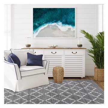 Corridor Gray White Patterned Kilim