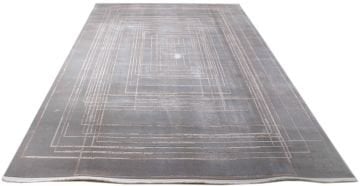 Zemini Gri Modern Bambu Halı