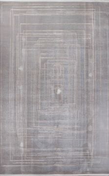 Zemini Gri Modern Bambu Halı
