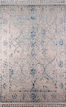 Silik Parlak Mavi Desenli Halı