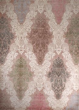 Colorful Damask Patterned Handmade Carpet