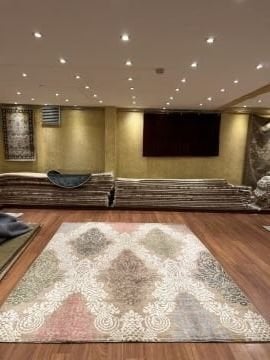 Colorful Damask Patterned Handmade Carpet