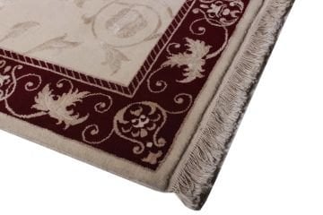 Bordo Bordürlü İpekli El Halısı