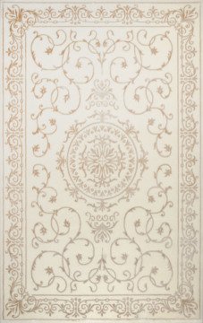 Madalyon Desenli Bej Salon Halısı