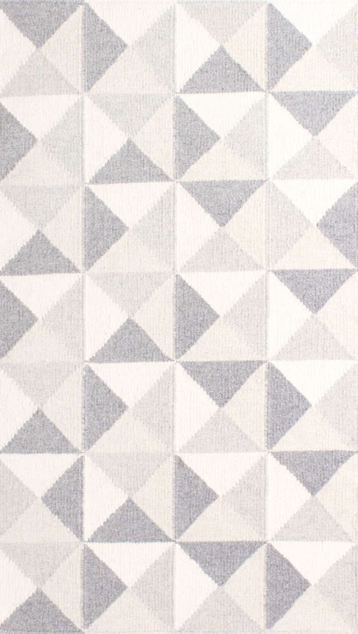 Gri Beyaz Tasarım Kilim Koridor Halısı