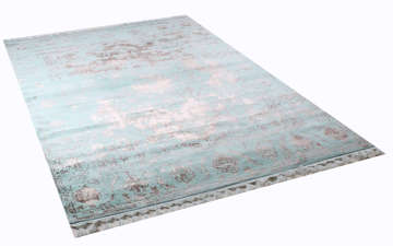 Silik Desenli Yeşil ve Bronz Rengi Halı