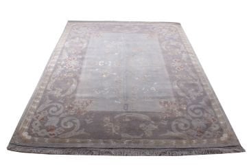 Desenleri İpek Gri Salon Uşak El Halısı