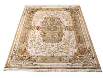 İpek Desenli Bej Salon Halısı