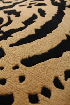 Tiger Patterned Wool Hand-Knitted Carpet