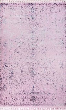 Gümüş Desenli Şık Viskon Salon Halısı