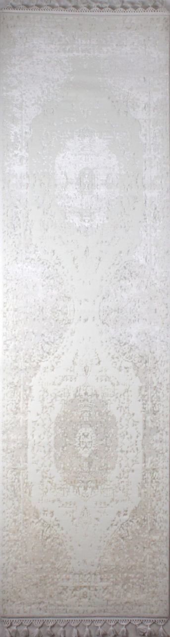 Silik Desenli Beyaz Yolluk Halı