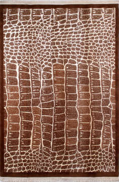 Modern Animalistik Tasarım Kahverengi Halı