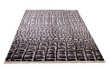 Modern Animalistik Tasarım Siyah Halı